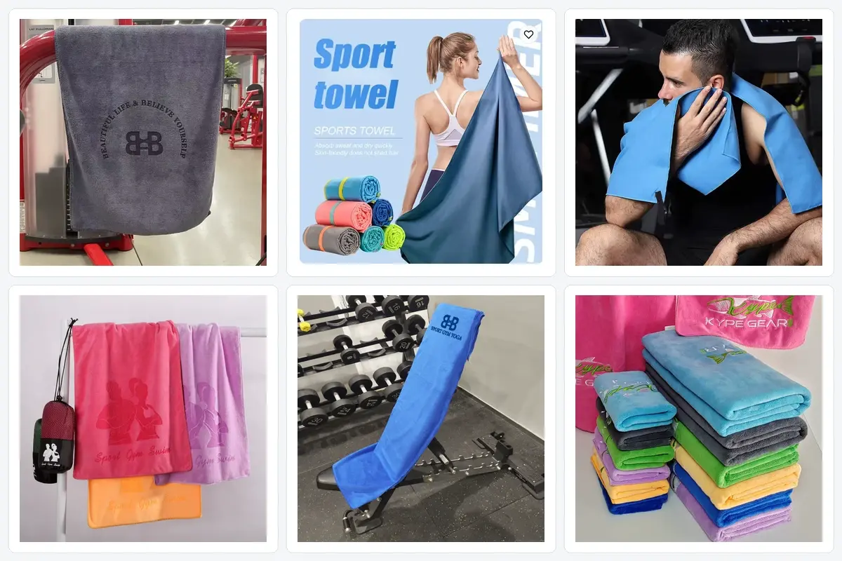 Custom gym towel options for fitness clubs, sports teams, member kits, and events