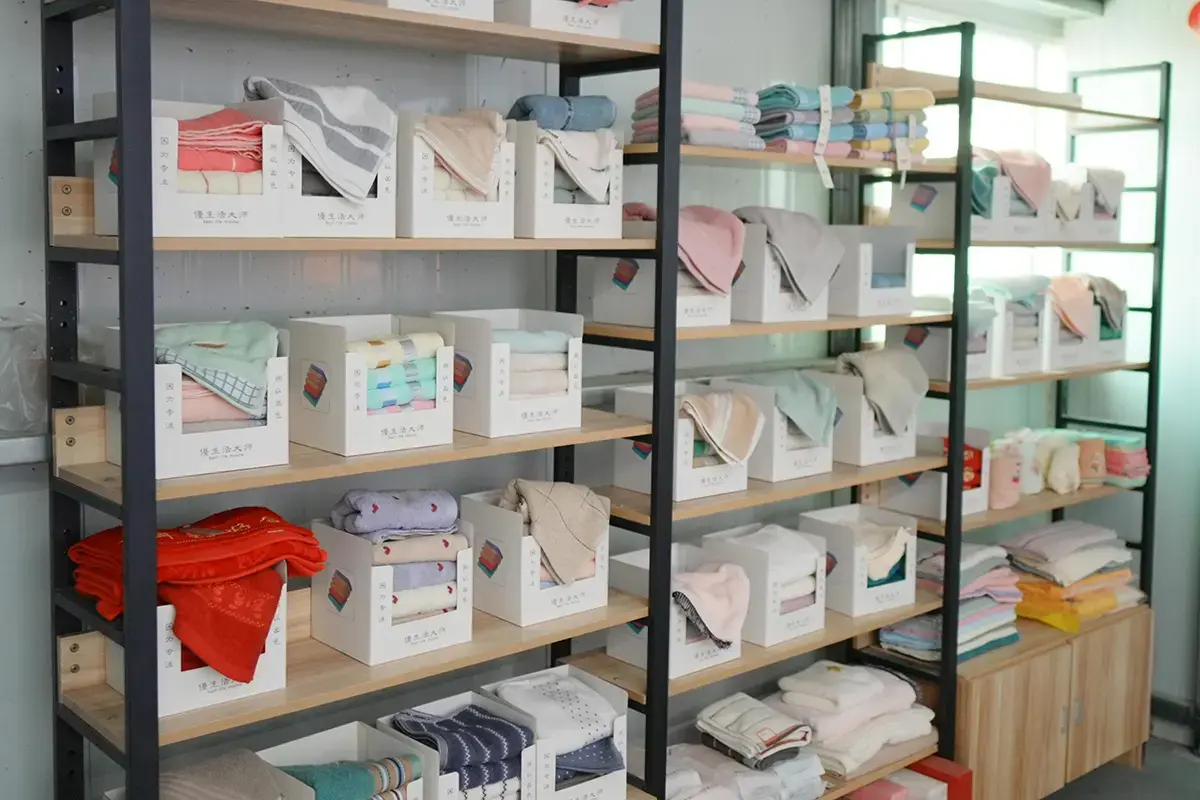 Boxed and sleeved towel packages displayed in multiple retail formats
