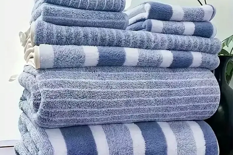 Coordinated bath and pool towels for hospitality and wellness programs