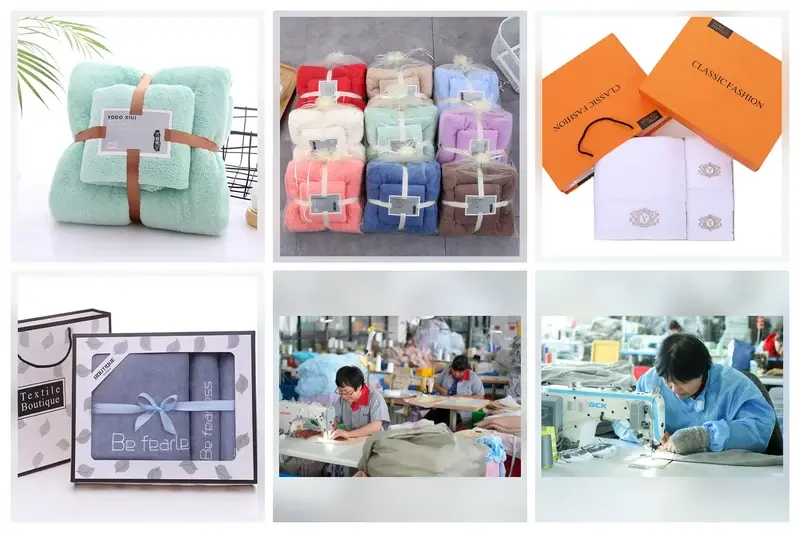 Towel gift packaging, bundled sets, sewing and inspection examples